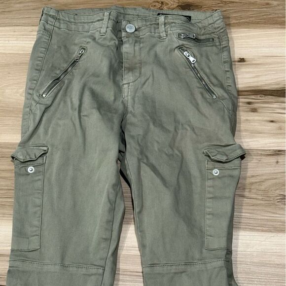 Blank NYC The Reade Crop Olive Green Zipper Pants Women’s 27 - Picture 5 of 6